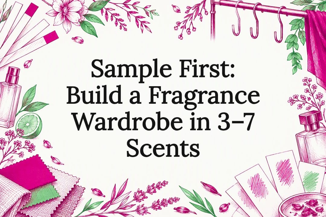 Decorative fragrance wardrobe title card