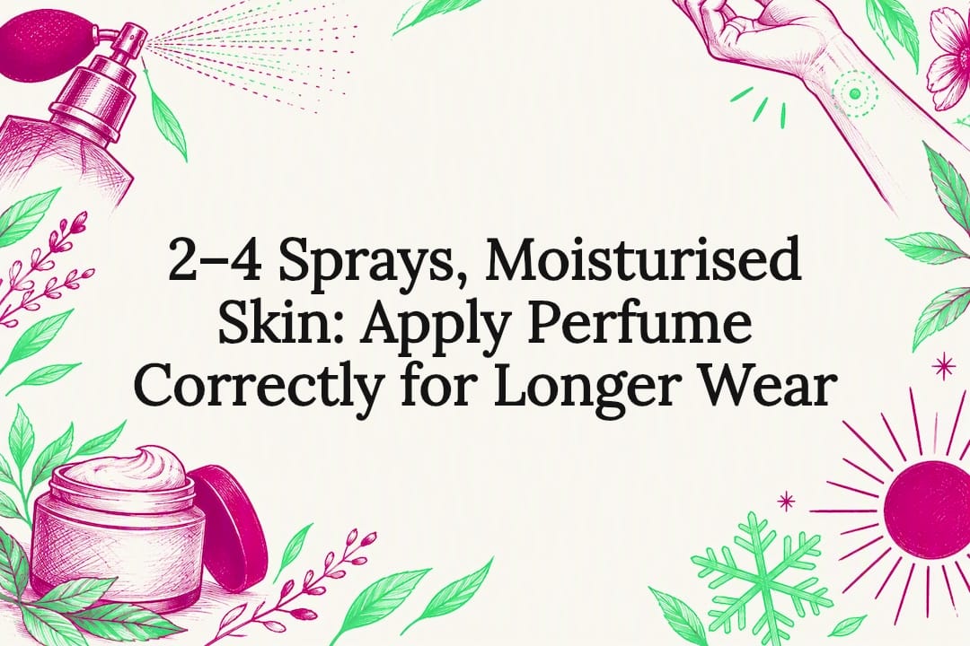 Decorative perfume application title card
