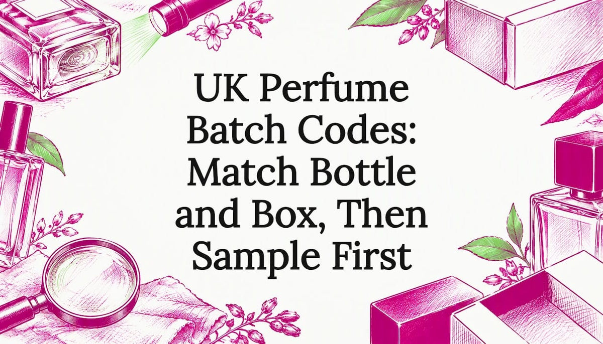 Sketch title card for perfume batch codes