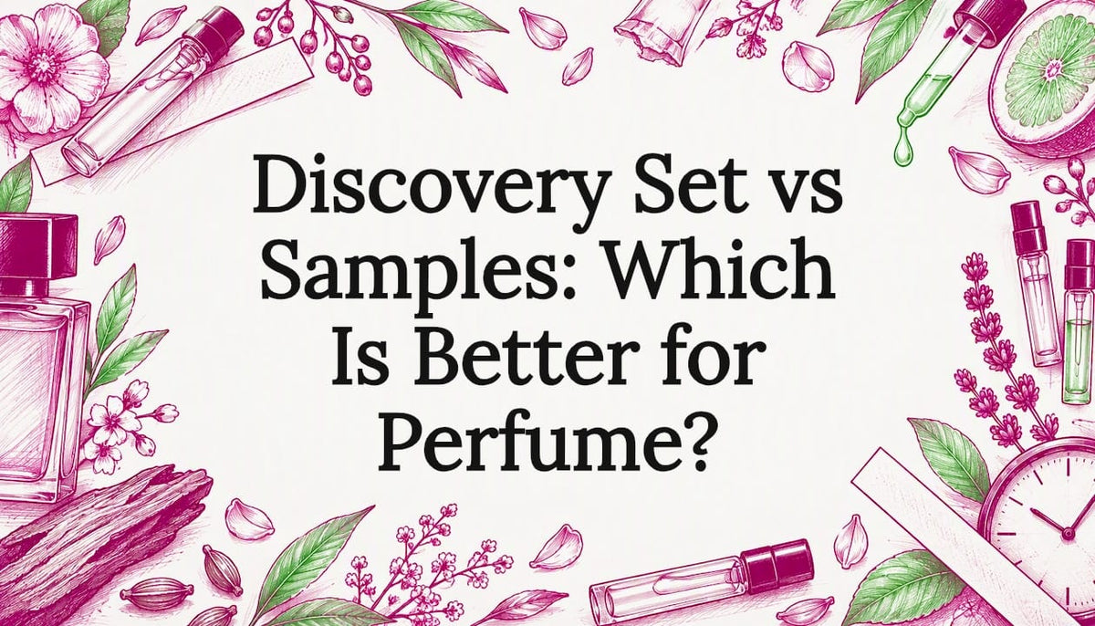 Hand-drawn perfume trial title card