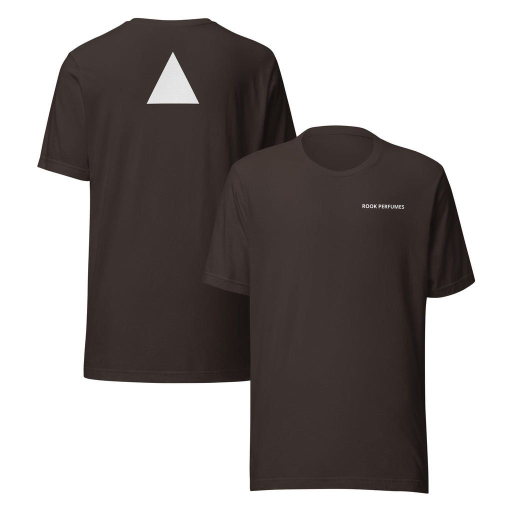 Black Rook Perfumes unisex T-shirt with minimalist design, featuring the Rook brand logo and a sleek, modern style.