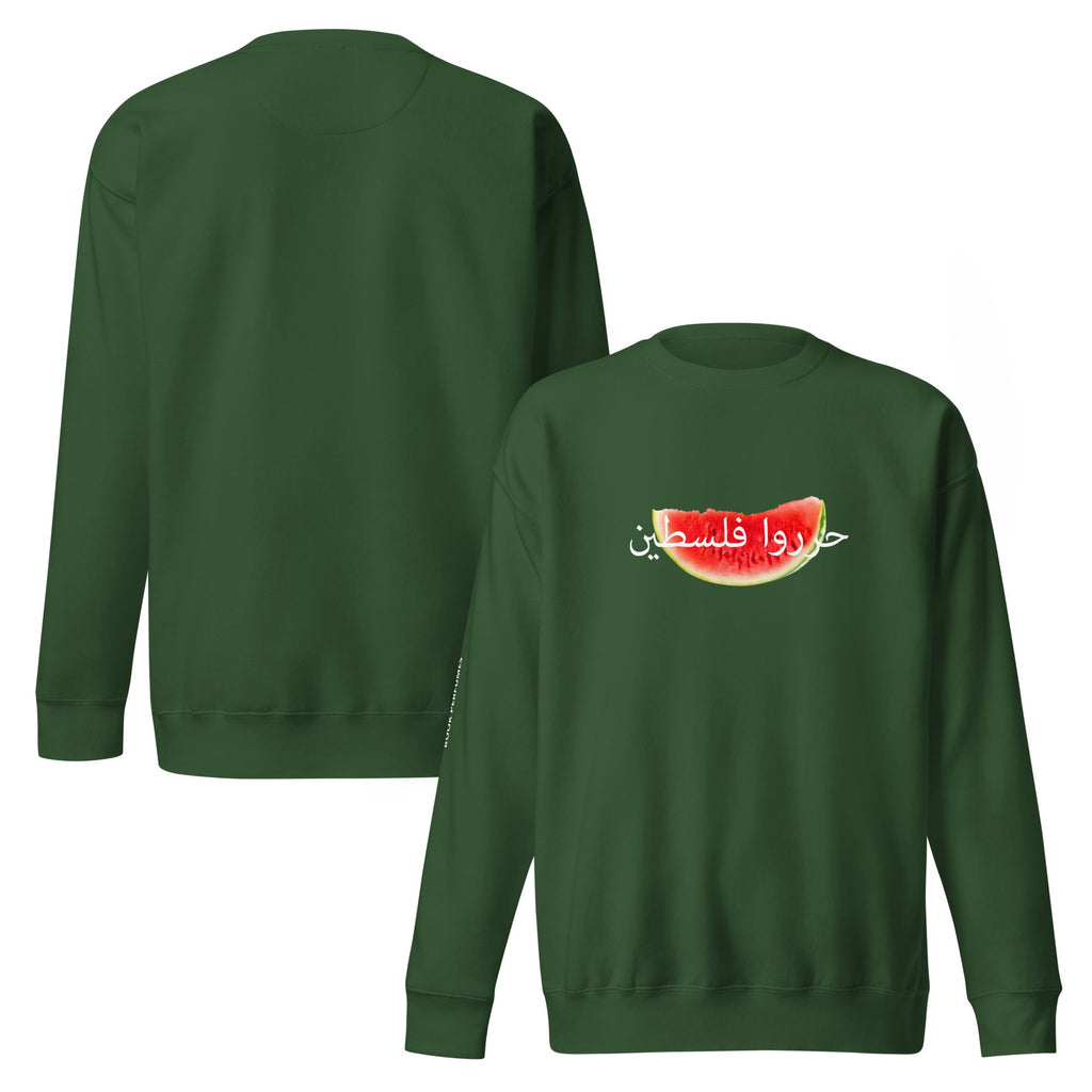 Unisex Watermelon Sweatshirt by Rook Perfumes featuring a black fabric with a stylish, casual design.