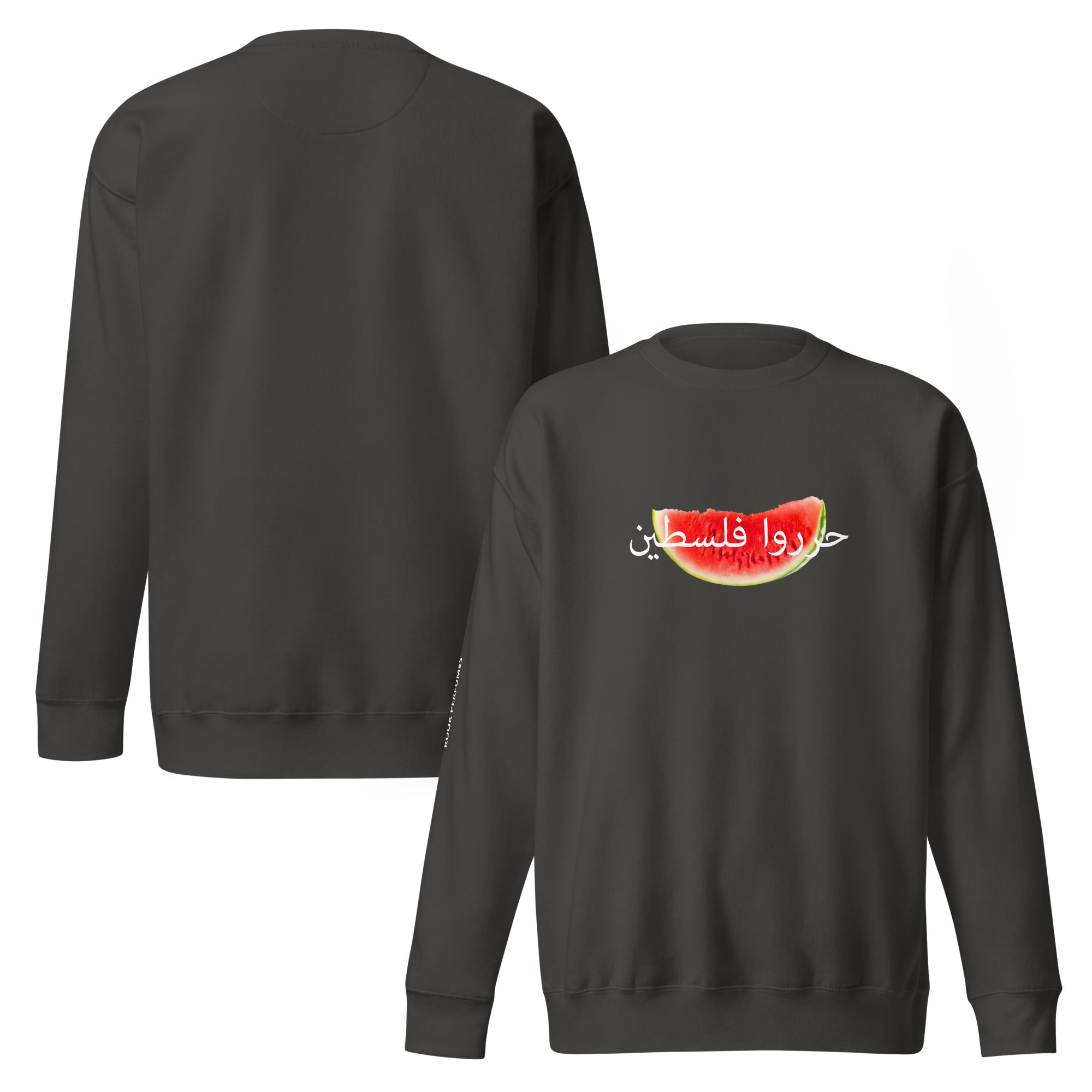 Unisex premium watermelon sweatshirt by Rook Perfumes London, featuring a vibrant watermelon design and comfortable fit.