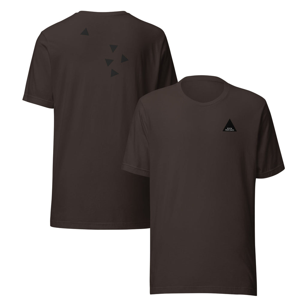 Brown suede unisex T-shirt by Rook Perfumes, featuring soft fabric and relaxed fit, suitable for casual wear.