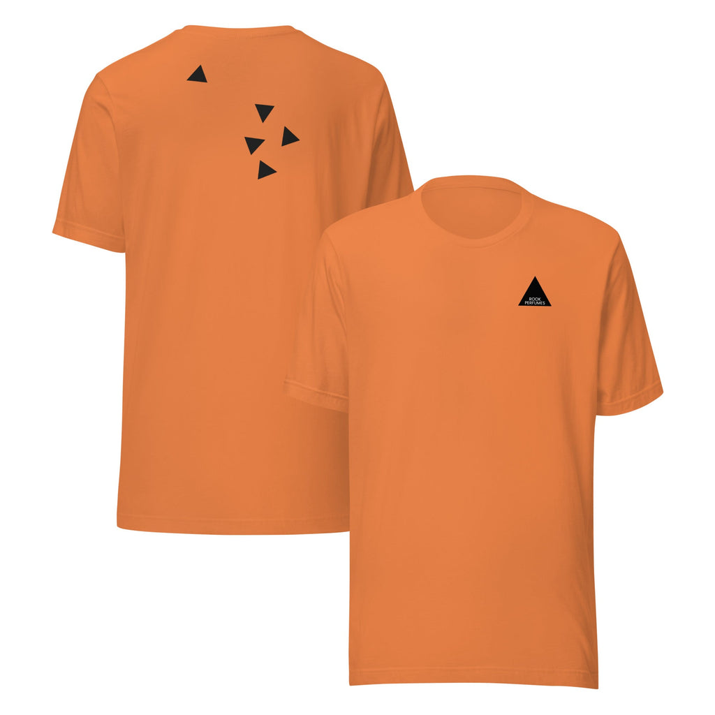 Unisex brown suede T-shirt by Rook Perfumes with soft suede fabric and casual fit, displayed on a plain background.