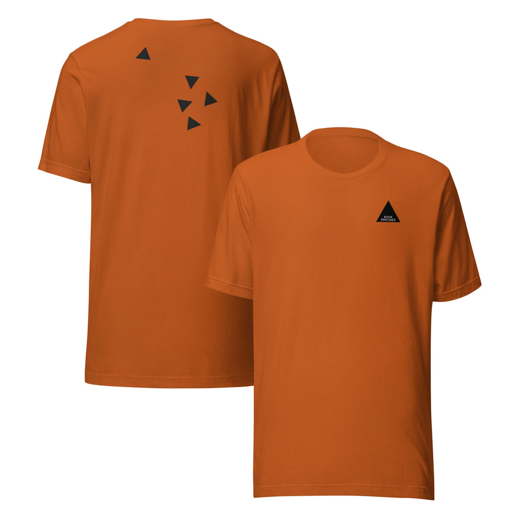 Unisex brown suede T-shirt by Rook Perfumes with a soft texture and casual fit, designed for versatile stylish wear.