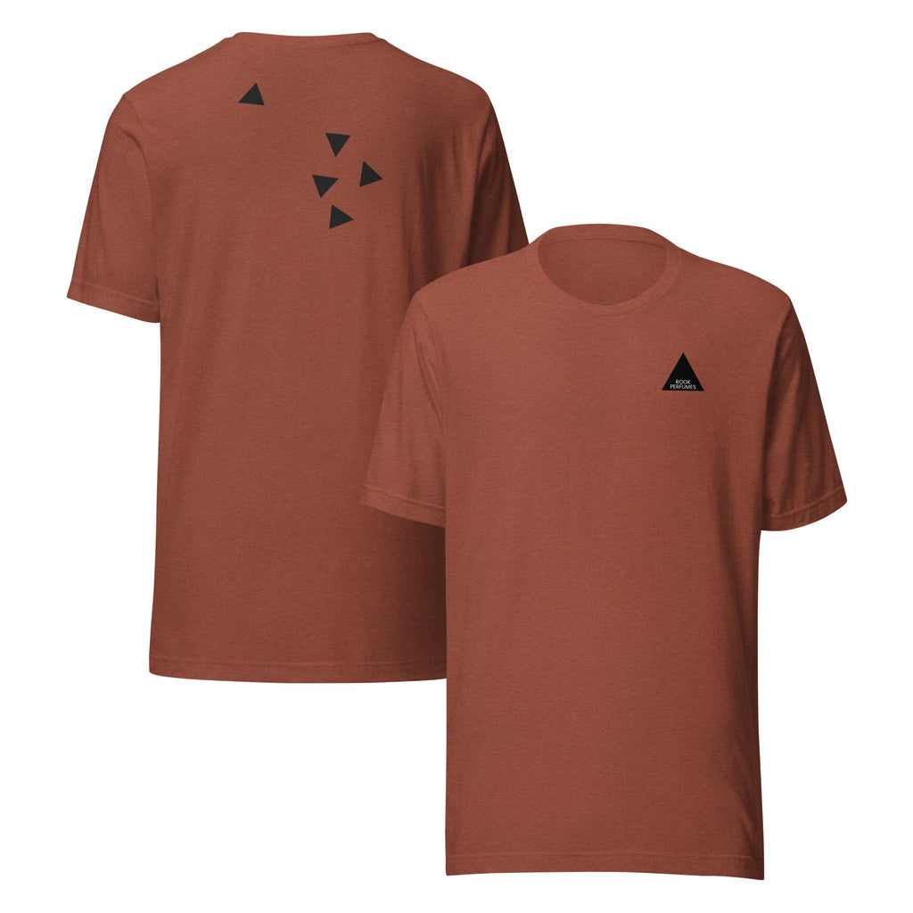Unisex brown suede t-shirt by Rook Perfumes with a soft suede texture and casual fit.