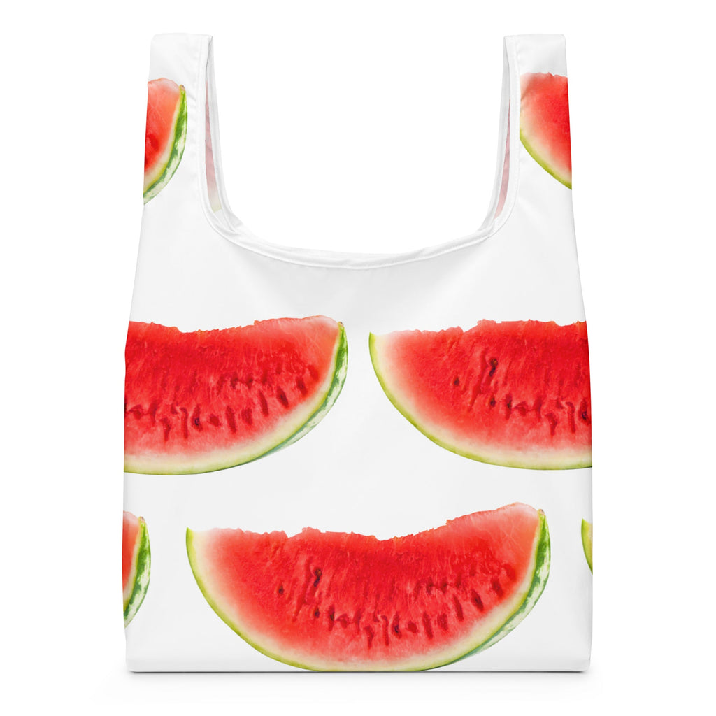 Unisex Watermelon-themed shopping bag with Free Palestine message, featuring vibrant design and Rook Perfumes branding.