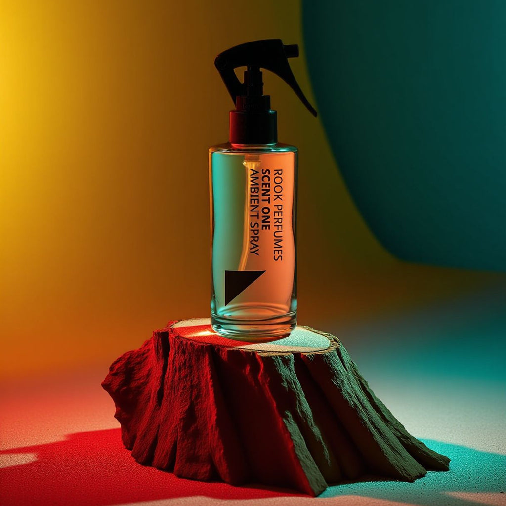 Rook Ambient Spray Scent One 100ml, a Middle Eastern-inspired unisex home fragrance with elegant packaging.